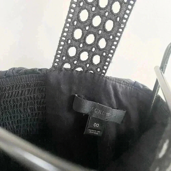 J.Crew black eyelet ruffle midi dress 00‎ - Picture 4 of 5